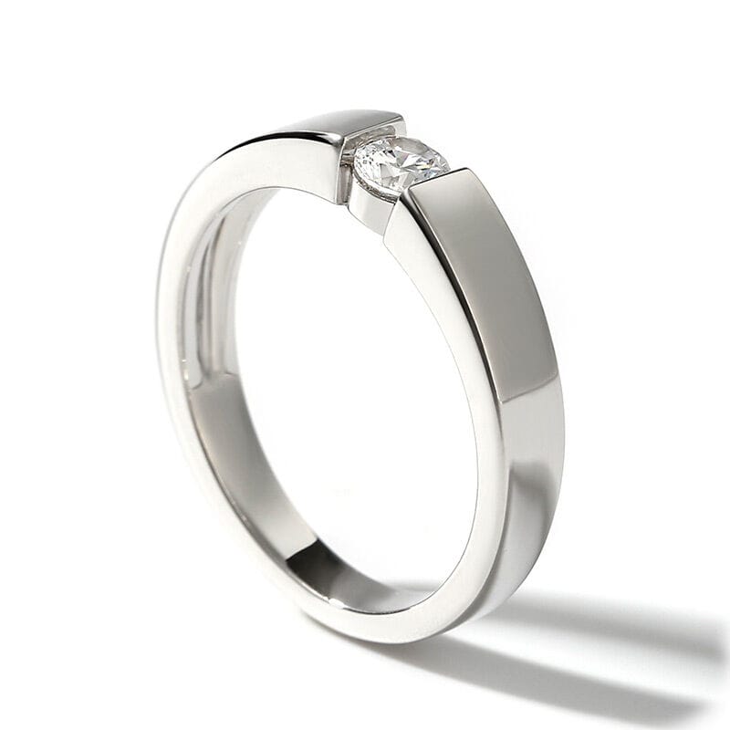 Round Solitaire Diamond Ring Men