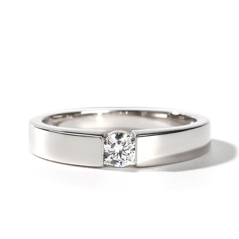 Round Solitaire Diamond Ring Men