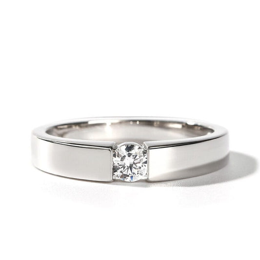 Round Solitaire Diamond Ring Men